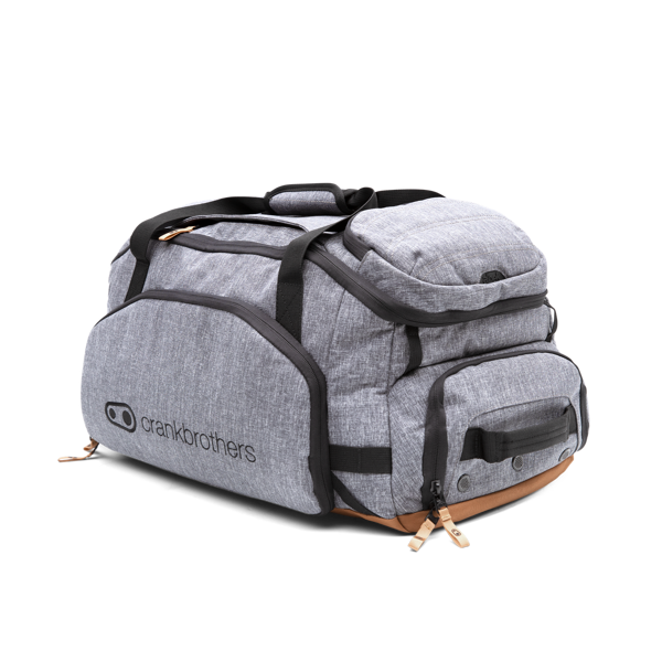 CRANKBROTHERS ALBEK SKYTRAIL DUFFLE BAG, BLACK/GRAY/GUM