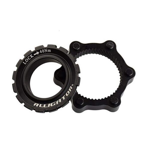 Alligator CENTER LOCK ADAPTER WITH LOCK RING BLACK 1SET/CARD black