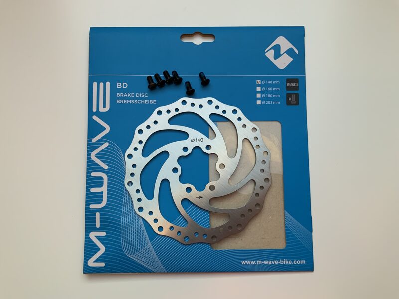 M-Wave 140 mm brake disc  6 holes stainless steel silver