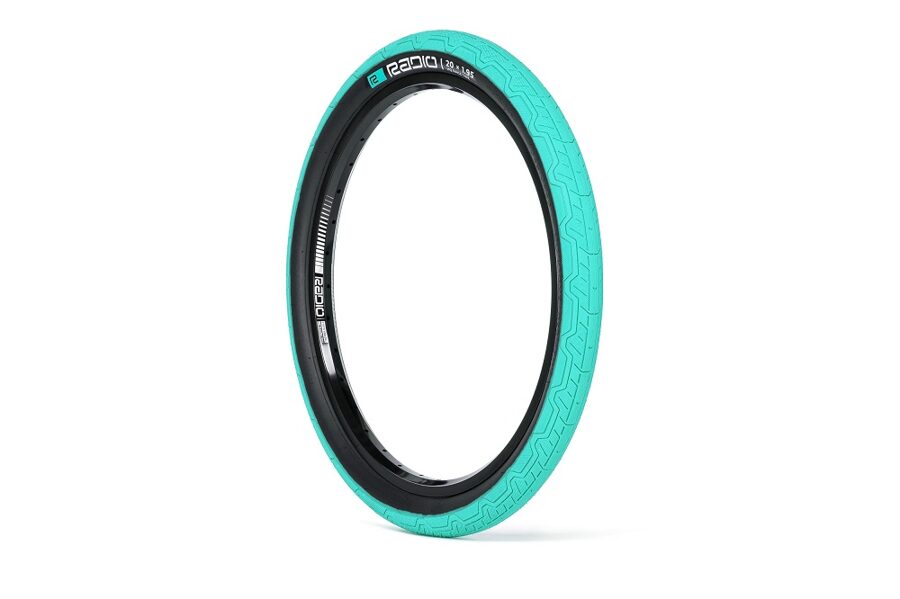 Radio Race OXYGEN Tire teal/black sidewall  100 PSI