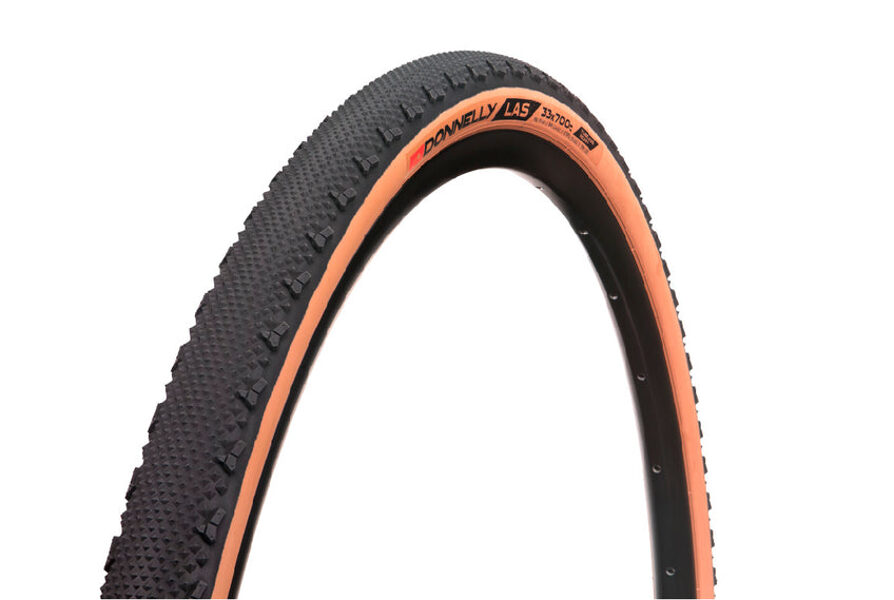 700x33C DONNELLY LAS FOLDING TIRE,  33-622, 120TPI, 70A, TUBELESS READY, TANWALL