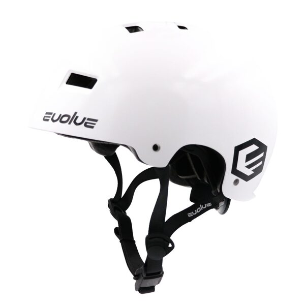 EVOLVE CURB EVO HELMET - GLOSSY WHITE S/M (54-58cm) with fidlock